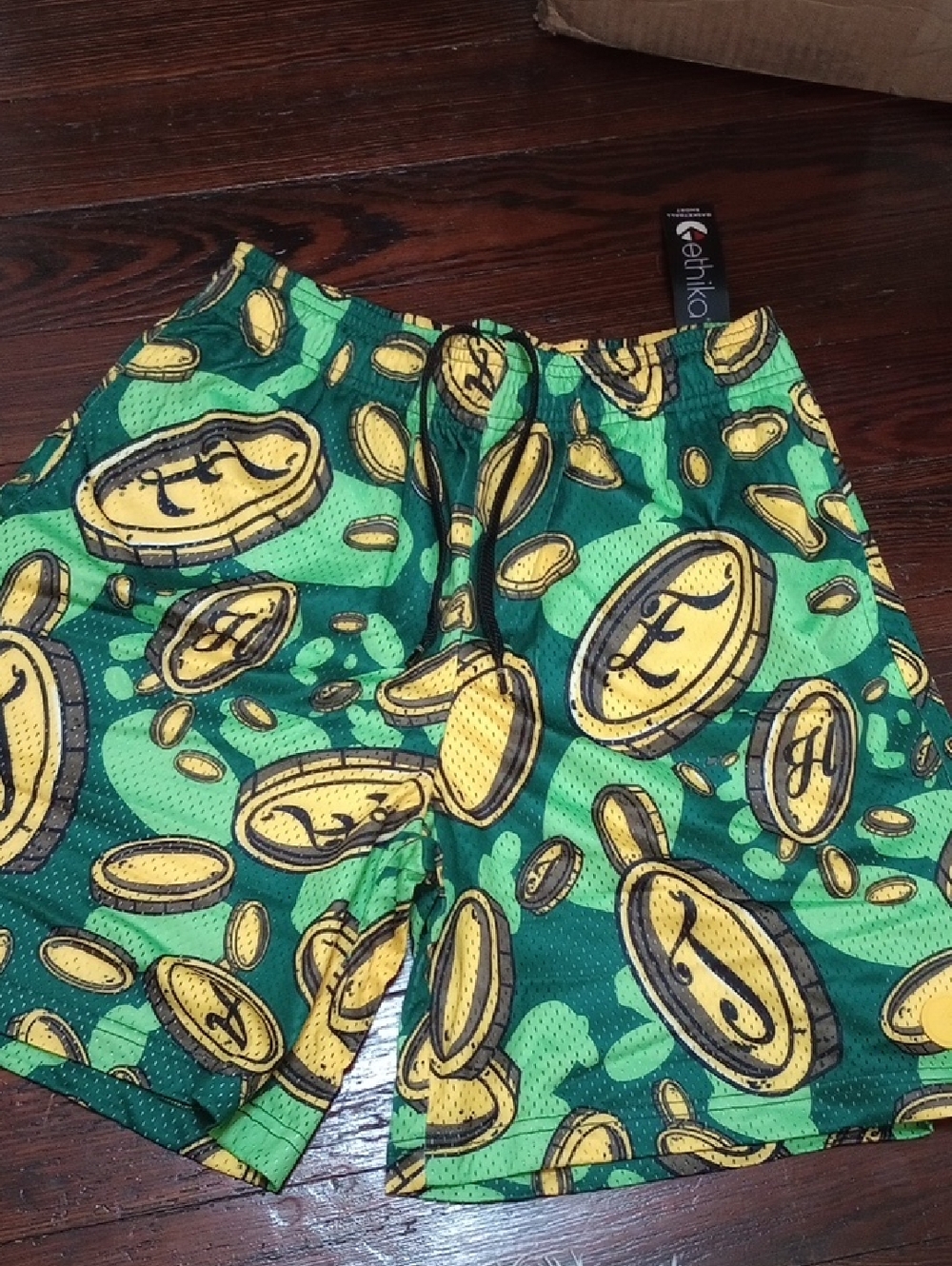 🥰3/$25 NWT ETHIKA SHAMROCK STREETS Graphic Athletic Shorts. 7" Inseam Unisex